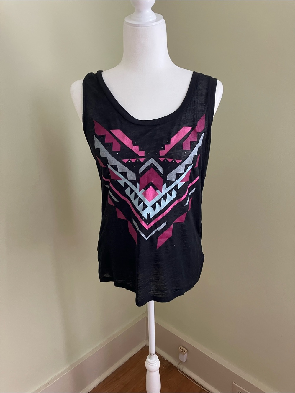 Express Black Tribal Tank Top